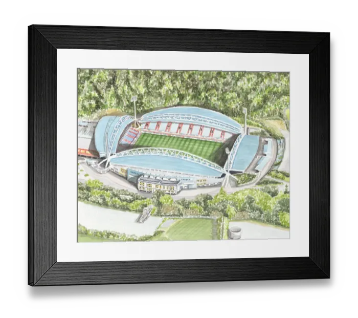 Framed Print : Kirklees Stadium is a multi-use stadium in Huddersfield in West Yorkshire Framed Print : Kirklees Stadium is a multi-use stadium in Huddersfield in West Yorkshire