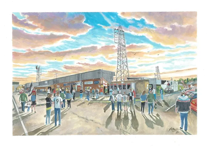 Framed Print : Edgar Street Stadium Art Going to the Match - Hereford FC Framed Print : Edgar Street Stadium Art Going to the Match - Hereford FC