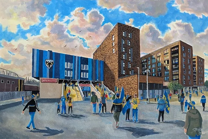 Framed Print : Plough Lane New Stadium Going to the Match - AFC Wimbledon Framed Print : Plough Lane New Stadium Going to the Match - AFC Wimbledon