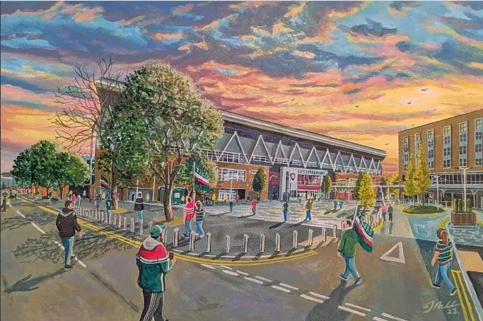 Framed Print : Welford Road Stadium Art Going to the Match - Leicester Tigers RU Framed Print : Welford Road Stadium Art Going to the Match - Leicester Tigers RU