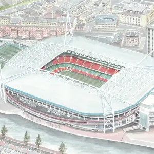 Print of the Principality Stadium in Cardiff, Wales Print of the Principality Stadium in Cardiff, Wales