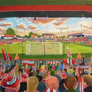 Print of Moss Lane Stadium, Altrincham FC Print of Moss Lane Stadium, Altrincham FC