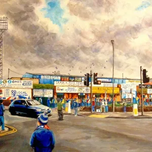 Saltergate Stadium Print, a detailed depiction of Chesterfield Football Club's former home Saltergate Stadium Print, a detailed depiction of Chesterfield Football Club's former home