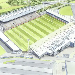 Sandy Park Stadium Print - Aerial View of Exeter Chiefs Rugby Ground Sandy Park Stadium Print - Aerial View of Exeter Chiefs Rugby Ground