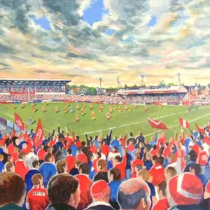 The Willows Stadium Fine Art Print - A detailed depiction of Rugby Stadia The Willows Stadium Fine Art Print - A detailed depiction of Rugby Stadia