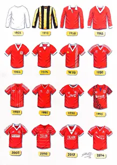 Scotland Prints: Aberdeen FC Retro Shirts Art Print