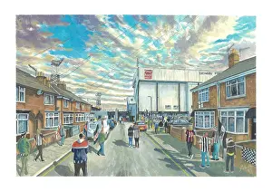 Stadia Of England Prints: Blundell Park Stadium Going to the Match - Grimsby Town