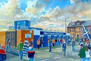 Football Collection: Brockville Park Stadium Going to the Match - Falkirk FC