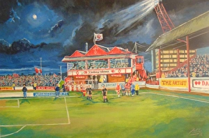Football Club Collection: Broomfield Park Pavillion Stadium Fine Art - Airdrieonians FC
