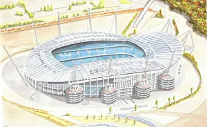 Premier League Prints: The City of Manchester Stadium in Manchester