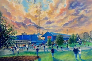 Scotland Gallery: Dens Park Stadium Going to the Match Fine Art - Dundee FC