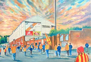Stadia of Scotland Collection: Firhill Stadium Going to the Match Fine Art - Partick Thistle