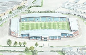 David Baldwin Art Gallery: Football Stadium - Chesterfield FC - Technique Stadium Done