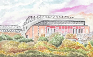 David Baldwin Art Gallery: Football Stadium - Liverpool FC - Anfield Outside