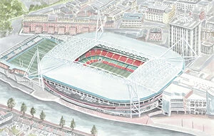 Wales Collection: Football Stadium - National Stadium Wales - The Principality Stadium - Cardiff