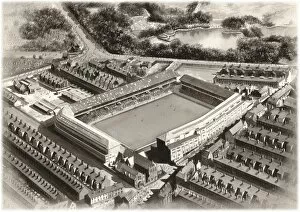 Images Dated 21st May 2013: Goodison Park Art 1955 - Everton