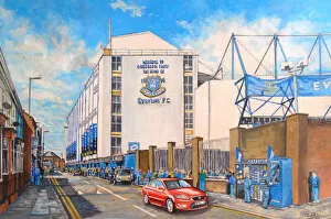 Stadia of England Collection: Goodison Park Stadium Going to the Match Fine Art - Everton FC