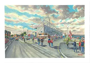 Christmas Prints: Gresty Road Stadium Going to the Match - Crewe Alexandra FC