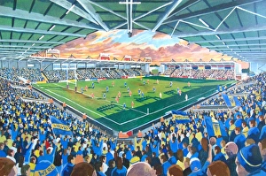 England Collection: Halliwell Jones Stadium Fine Art - Warrington Wolves Rugby