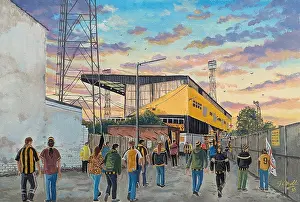 Hull City FC Boothferry Park Stadium Art 'Going to the Match' hull city fc boothferry park stadium art going