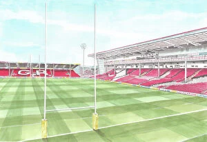 Rugby Stadia Collection: Kingsholm Stadium Inside - Gloucester Rugby Union RUFC
