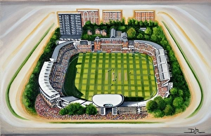 Cricket Stadia Gallery: Lords Cricket Ground Art - Middlesex County Cricket Club & England