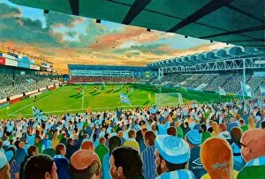 Stadia of England Collection: Maine Road Stadium Fine Art - Manchester City Football Club