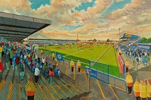 Stadia of England Collection: Moss Rose Stadium Fine Art - Macclesfield Town Football Club