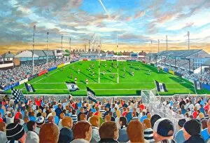 Rugby Stadia Gallery: Naughton Park Stadium Fine Art - Widnes Vikings Rugby League