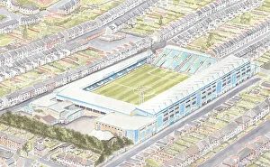 Stadia Of England Prints: Priestfield Stadium