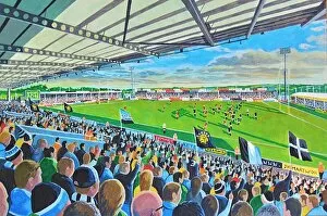 Rugby Stadia Gallery: SANDY PARK STADIUM FINE ART - Exeter Chiefs Rugby Union