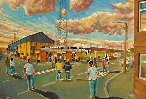 Scotland Prints: Somerset Park Stadium Going to the Match Fine Art - Ayr United Football Club