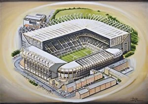 Soccer Collection: St James Park Stadia Art - Newcastle United