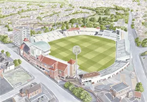 Ground Prints: Trent Bridge Art Nottinghamshire Cricket Club