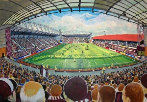 Ground Prints: Tynecastle Stadium Fine Art - Heart of Midlothian Football Club