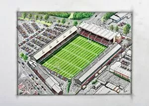 DJ Rogers Stadia Art Collection: Welford Road Stadium Art - Leicester Tigers