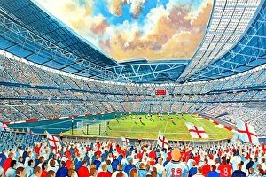 Stadia of England Collection: Wembley Stadium Fine Art - England National Stadium