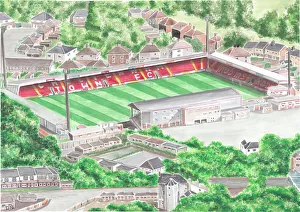 Stadia Of England Prints: Whaddon Road, known as the Jonny-Rocks Stadium for sponsorship reasons